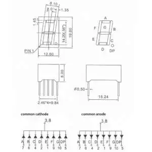 7-Segment 0.56 inch (Common Anode -Red) - Image 2