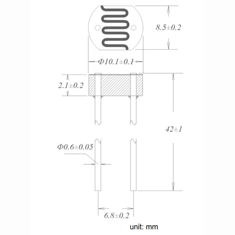 GL10528 Photoresistor Sensor LDR 10-20KΩ 10mm - Image 3