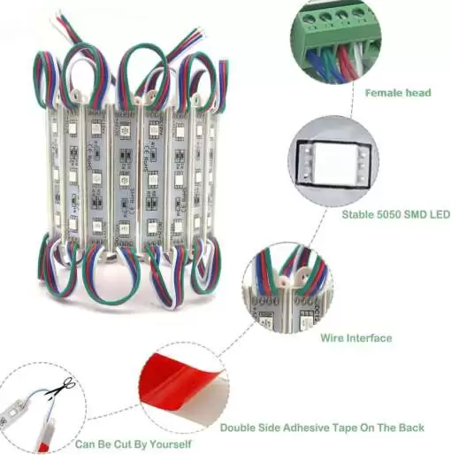 LED SMD 5050 RGB 12V Waterproof Module - Image 4