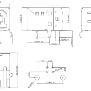 USB Connector on PCB "B" Type Female - Image 4