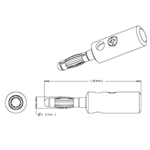 Banana Plug - Connector Male - 4mm - Black - Image 2