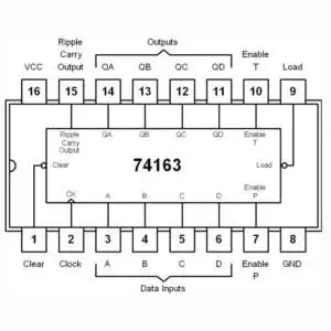 74163 4-Bit Synchronous Binary Counter IC DIP-16 - Image 2