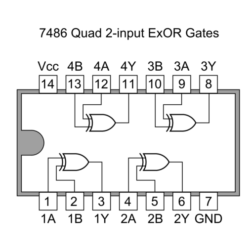 7486 IC Quad 2-Input Exclusive-OR Gate DIP-14 - Image 2