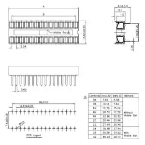 IC Socket (8+8)- Base 16 Pin - Image 2