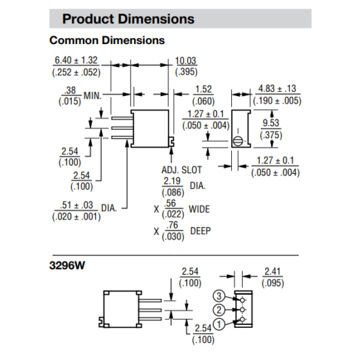 Trimmer Potentiometer Multiturn 100KΩ 3296W-1-104 - Image 5