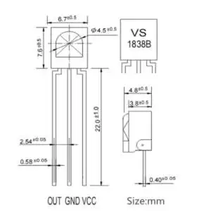 Infrared Remote Receiver TSOP JS-1838B - Image 4