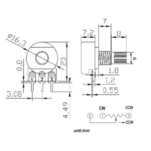 Metal Potentiometer 1K Ohm 3-Pin - Image 4
