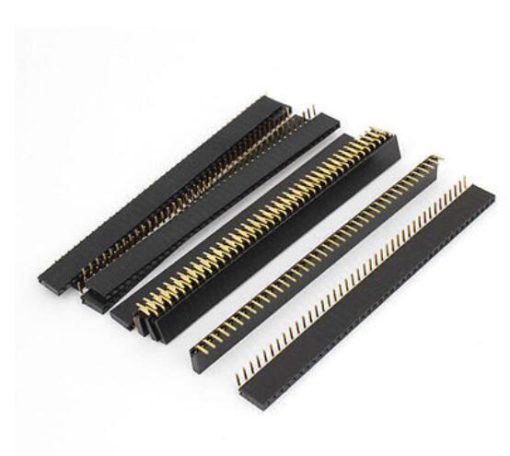 Pin Headers Female 2.54mm : 40-Pin, Right Angle, Black - Image 2