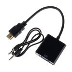 HDMI to VGA Converter Adapter with 3.5mm Audio Cable