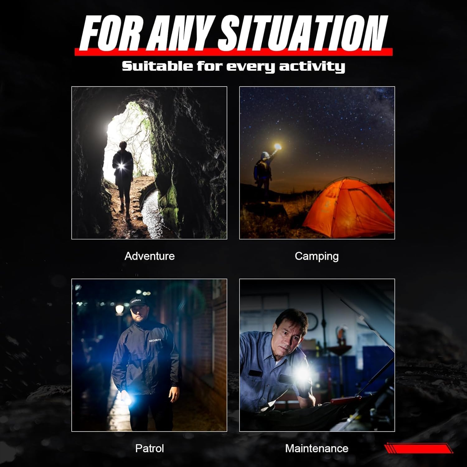 LED Camping USB Rechargeable Flashlight 10W 3 Modes - Image 9
