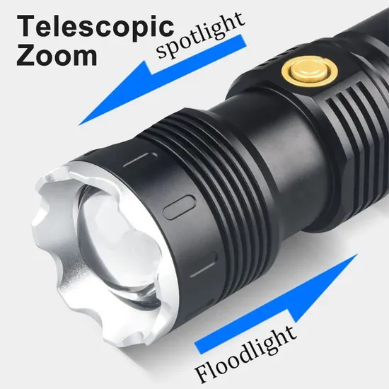 LED Camping USB Rechargeable Flashlight 10W 3 Modes - Image 7