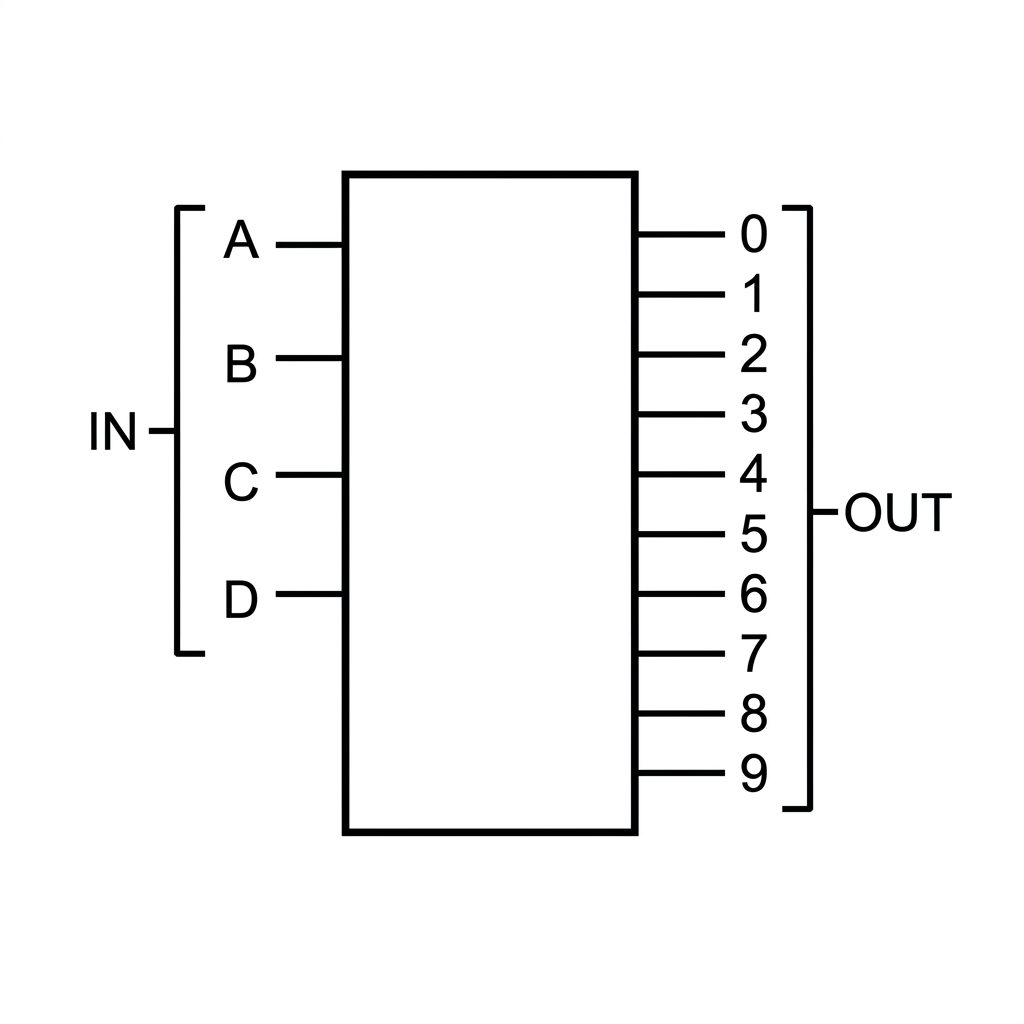 4028 CMOS BCD to Decimal Decoder IC DIP-16 - Image 4