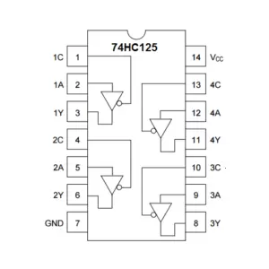 74125 IC Tri State Quad Bus Buffer DIP-14 - Image 2