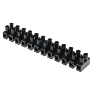 Black H-Type Barrier Strip Terminal Block 380V/6A 6mm² 2 Row 12 Position 9.5mm Pitch - Image 2