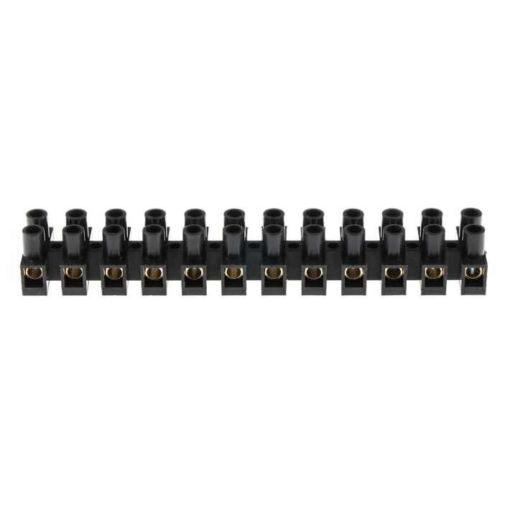 Black H-Type Barrier Strip Terminal Block 380V/6A 6mm² 2 Row 12 Position 9.5mm Pitch - Image 3