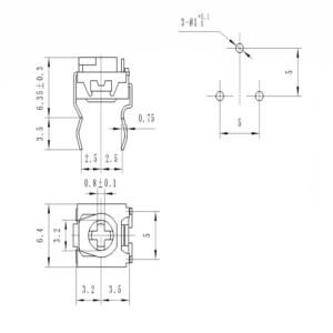 Trimmer Potentiometer Preset Trimpot Variable Resistor 5KΩ WH06-2C-502(5K) - Image 6