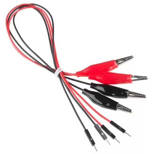 Crocodile Clip with Wires Male 30cm Set (4 Pcs)