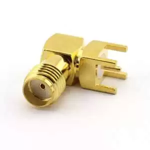 SMA Female Connector Right Angled Through-Hole for PCB Mount
