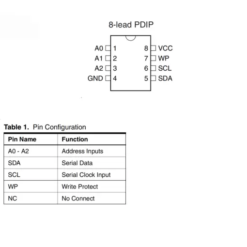 AT24C08 Serial EEPROM DIP-8 - Image 2