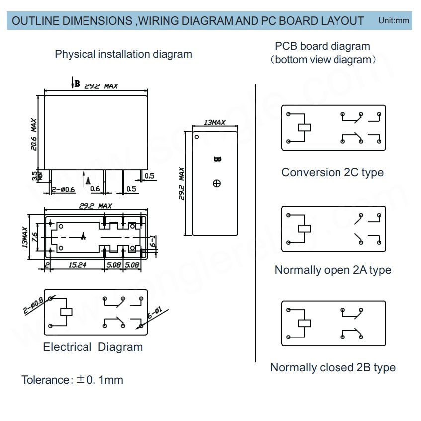 YCF2-2C-12VDC Power Relay 12VDC 5A 250VAC/28VDC 2Poles Non Latching 8Pin - Image 3