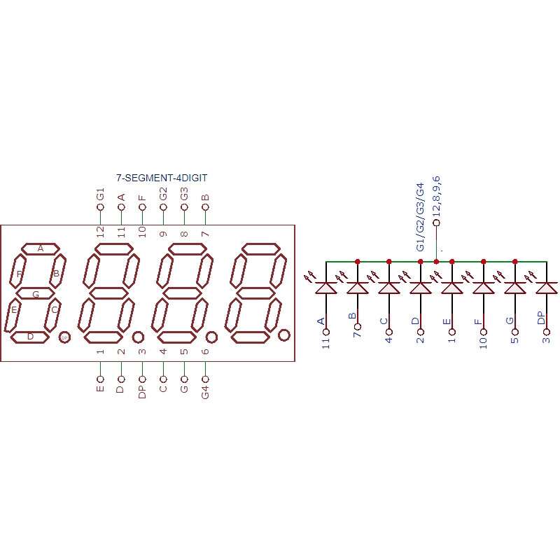 7-Segment 4-Digit 0.56″Com. Cathode | Makers Electronics