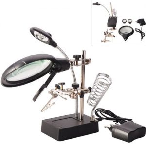 Multifunctional LED Helping Third Hand Magnifying PCB & Soldering Iron Stand MG16129-C - Image 2