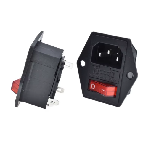 Panel Mount AC Power Male Socket With Fuse Compartment And ON/OFF Switch - Image 4