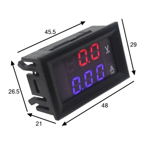 DC 0-100V 100A Digital Voltmeter and Ammeter Dual Display With Shunt - Image 2