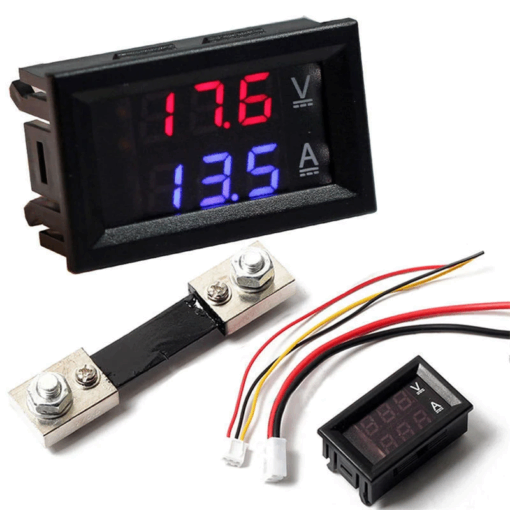 DC 0-100V 100A Digital Voltmeter and Ammeter Dual Display With Shunt