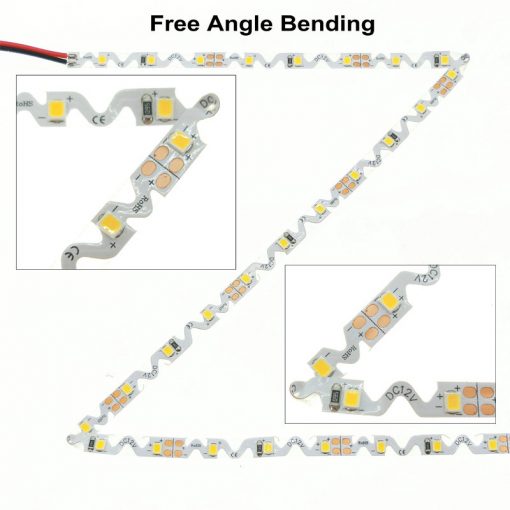 12V Zig Zag White LED Strip (10Meter) for Mounting on Curves - Image 3