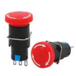 AB6-A Emergency Stop Mushroom Waterproof Push Button Switch 16mm