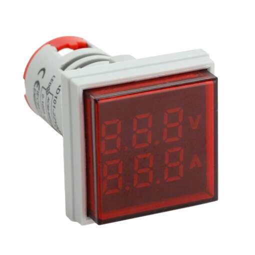 Voltmeter Ammeter Display AD101-22VAMS (Red) Square Shape - Image 2