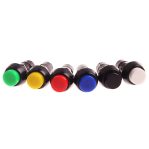 Multi-Color Plastic Push Button Switch On/Off Self-Lock 12mm 2pin