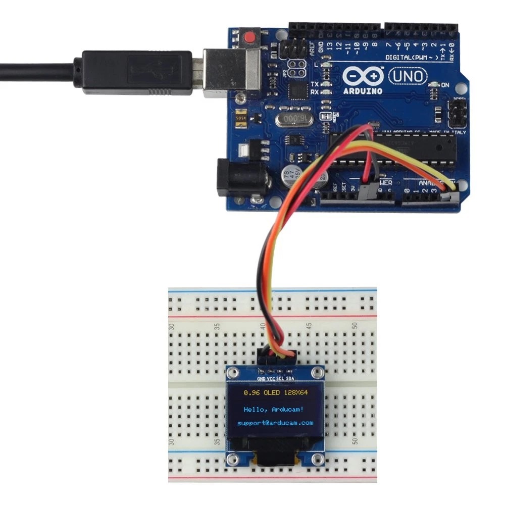 OLED Display I2C 4 Pin 0.96″- Yellow & Blue Characters - Image 3