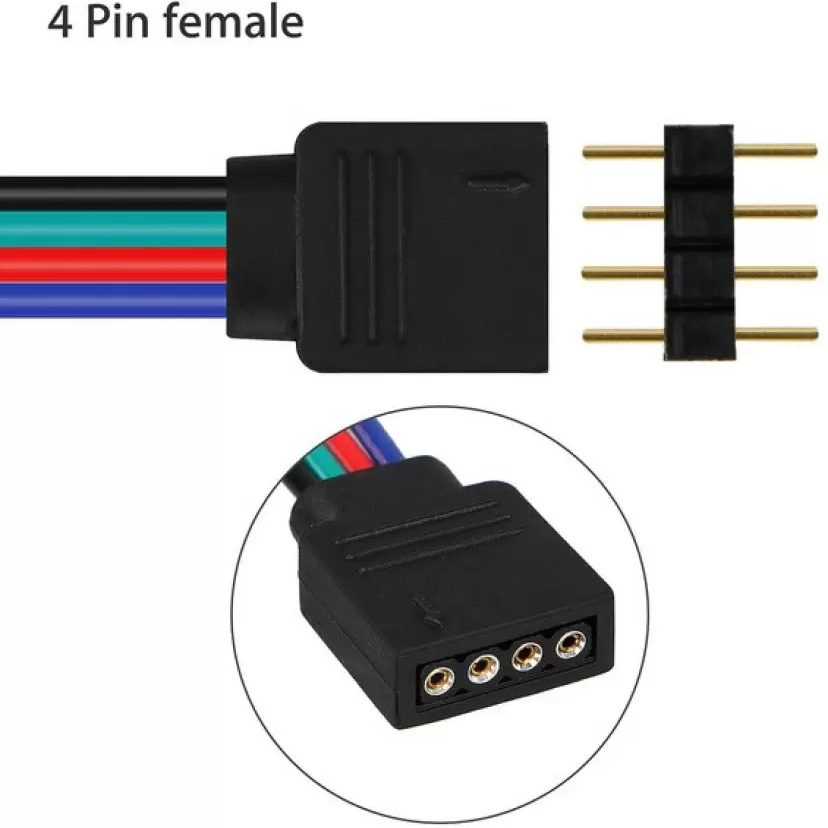 Male-Female Connector Wire Cable 4 Pin for 5050/3528 RGB LED Light Strip - Image 3