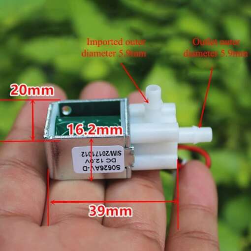 Mini Solenoid Valve Normally Closed Air/Water 12VDC - Image 3