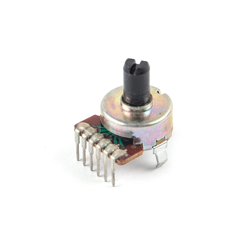 Rotary Dual Potentiometer 50K 6Pin with Plastic Shaft (Right Angel)