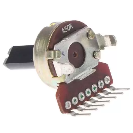 Rotary Dual Potentiometer 50K 6Pin with Plastic Shaft - Image 2