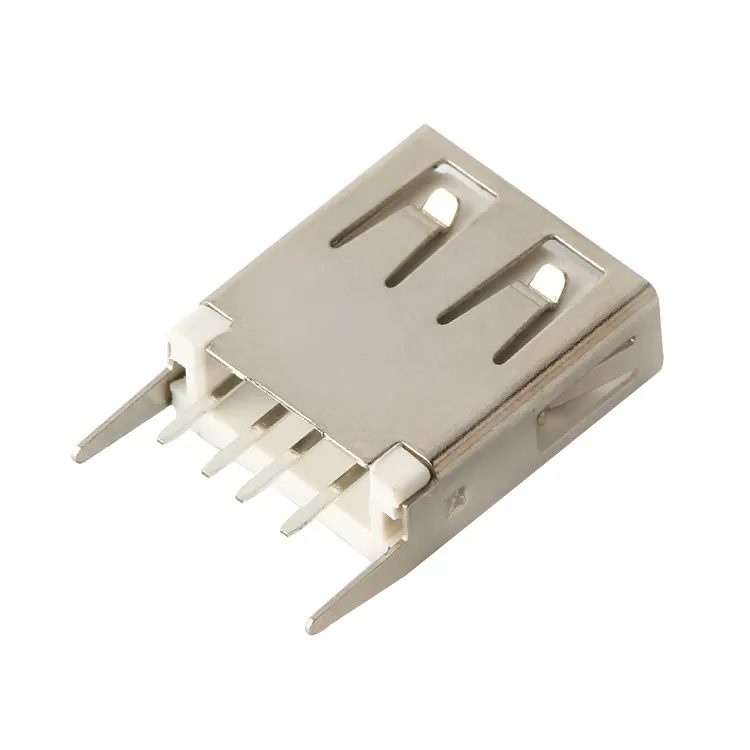 PCB Solder Female Type A USB Connector Vertical DIP 180° 4 Pin - Image 2