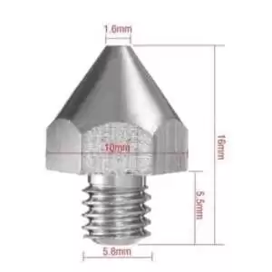 Extrusion Nozzle for 3D Printer Silver (0.2) - Image 2