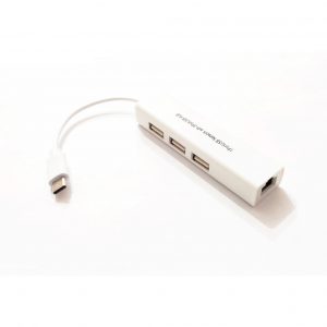 3-Port USB Hub + RJ45 Ethernet Adapter Type C - Image 2