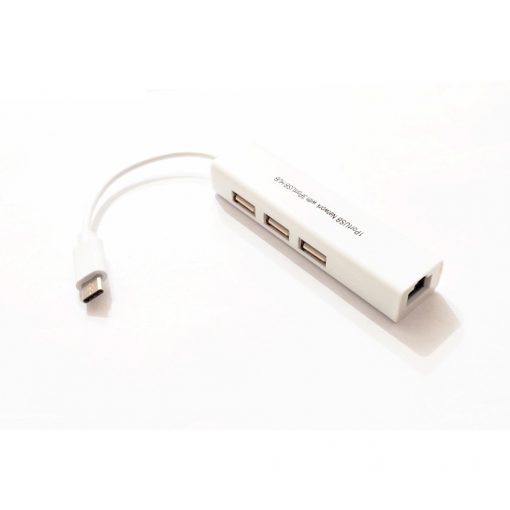 3-Port USB Hub + RJ45 Ethernet Adapter Type C - Image 2