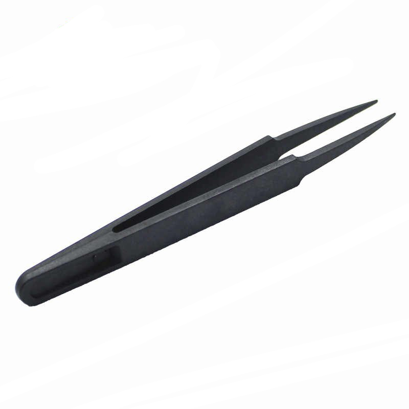 Anti-static Plastic Tweezers Heat Resistant Repair Tool (Black)