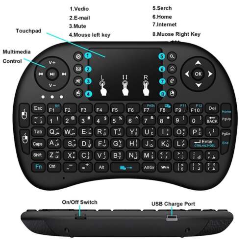 Mini Wireless Keyboard And Touchpad K13 for Raspberry Pi - Image 4