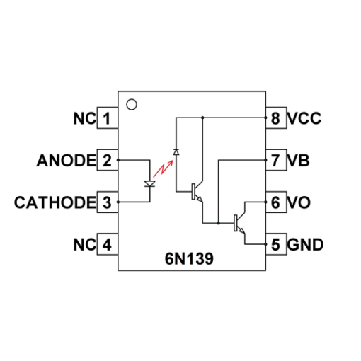 6N139 1kV/us DC Logic Output Optoisolator DIP-8 (Brand: Slkor) - Image 2