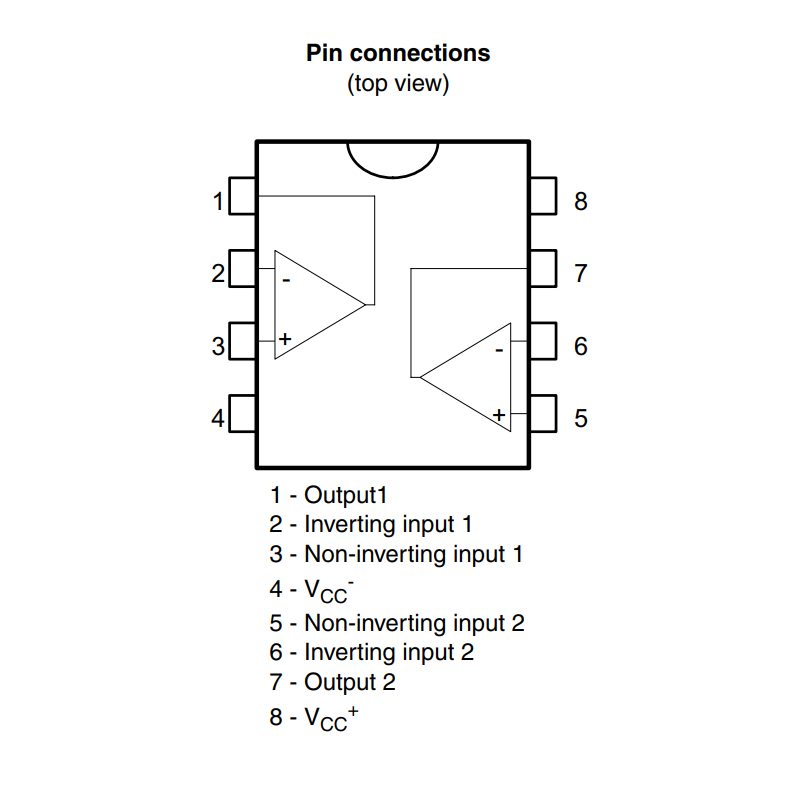 IC LF353 DIP-8 FET Input Amplifiers 4MHz 2 J-FET 3.6mA 13V/us ±3.5V ~ 18V - Image 2
