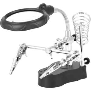 Helping Hand With LED Magnifying Glass