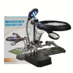 TE-800 Third Hand Magnifying Stand with Auxiliary Clip and 5 LEDs