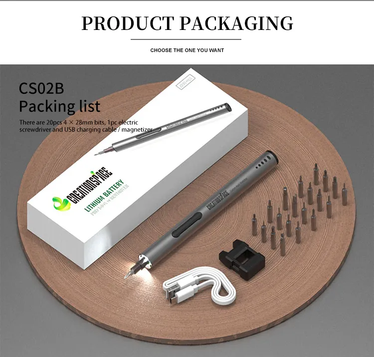 Lithium Battery Precision Electric Screwdriver ZPJ1802A with 20 Screw Bits - Image 4