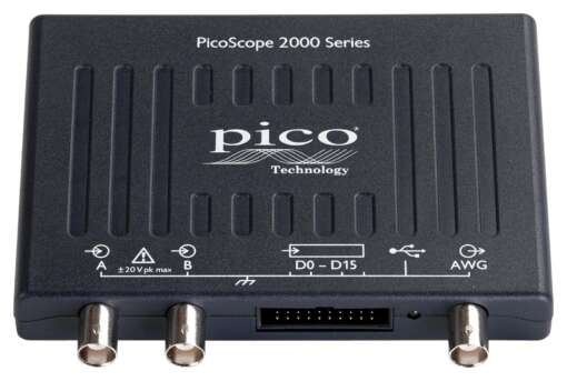 PicoScope 2205A MSO PC Oscilloscope MSO 2 + 16 channels with FG/AWG, 25 MHz, with probes and accessories - Image 2